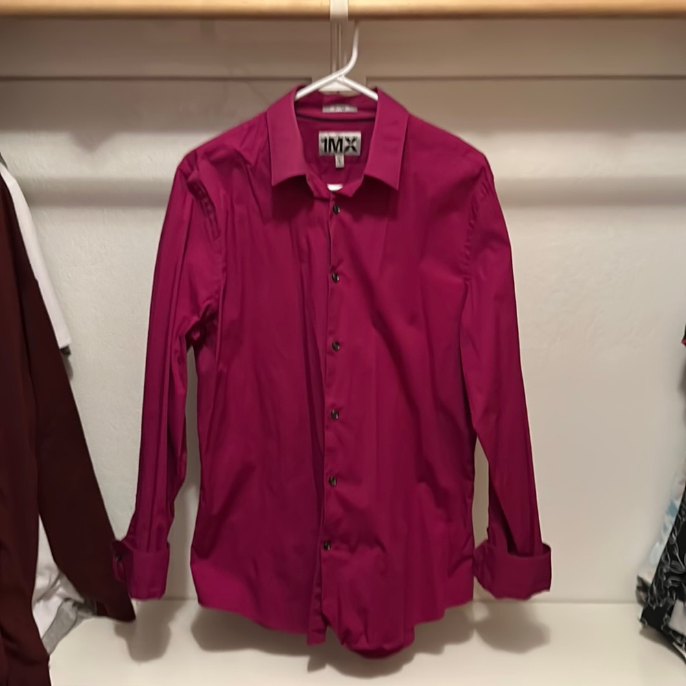 Limited Edition Express 1MX Men's Fuchsia Button-down Dress Shirt